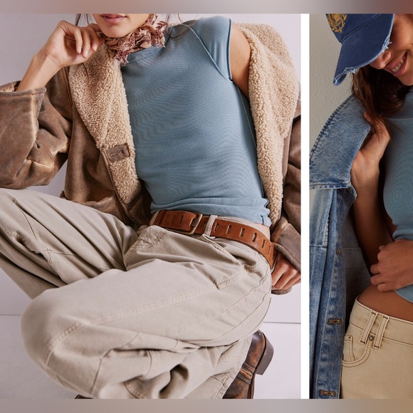 NWOT Free People We The Free Ever Had Tee - Tourmaline blue grey - Large - Picture 5 of 9